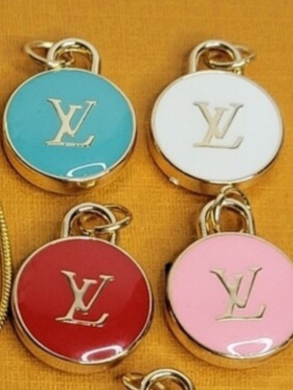 4 Pc. Gold Monogram Double Sided Skittle,Zipper Pulls